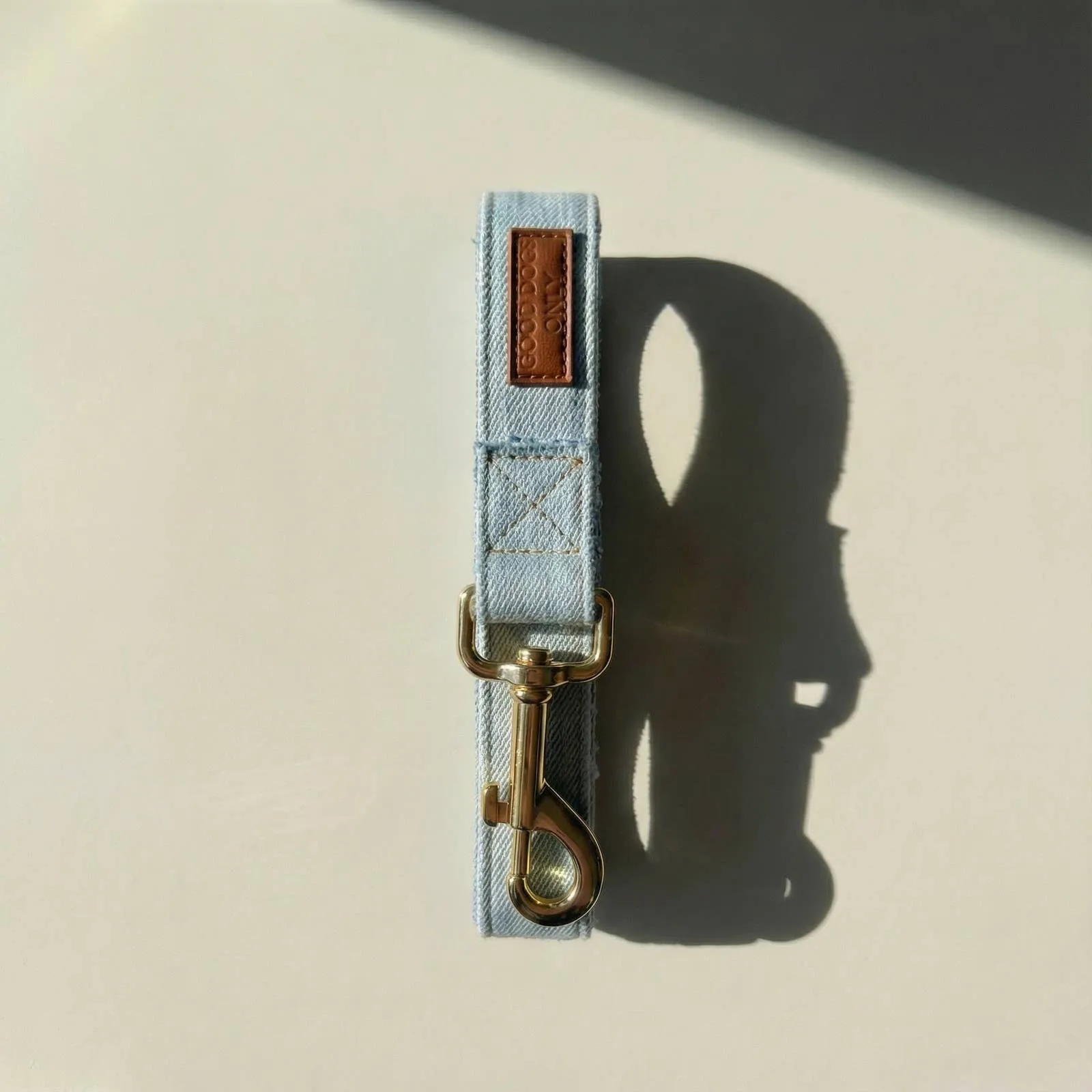 Denim dog leash in Harbour
