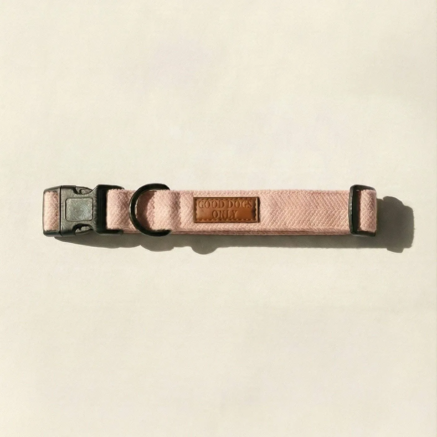 Tweed dog collar in Blush