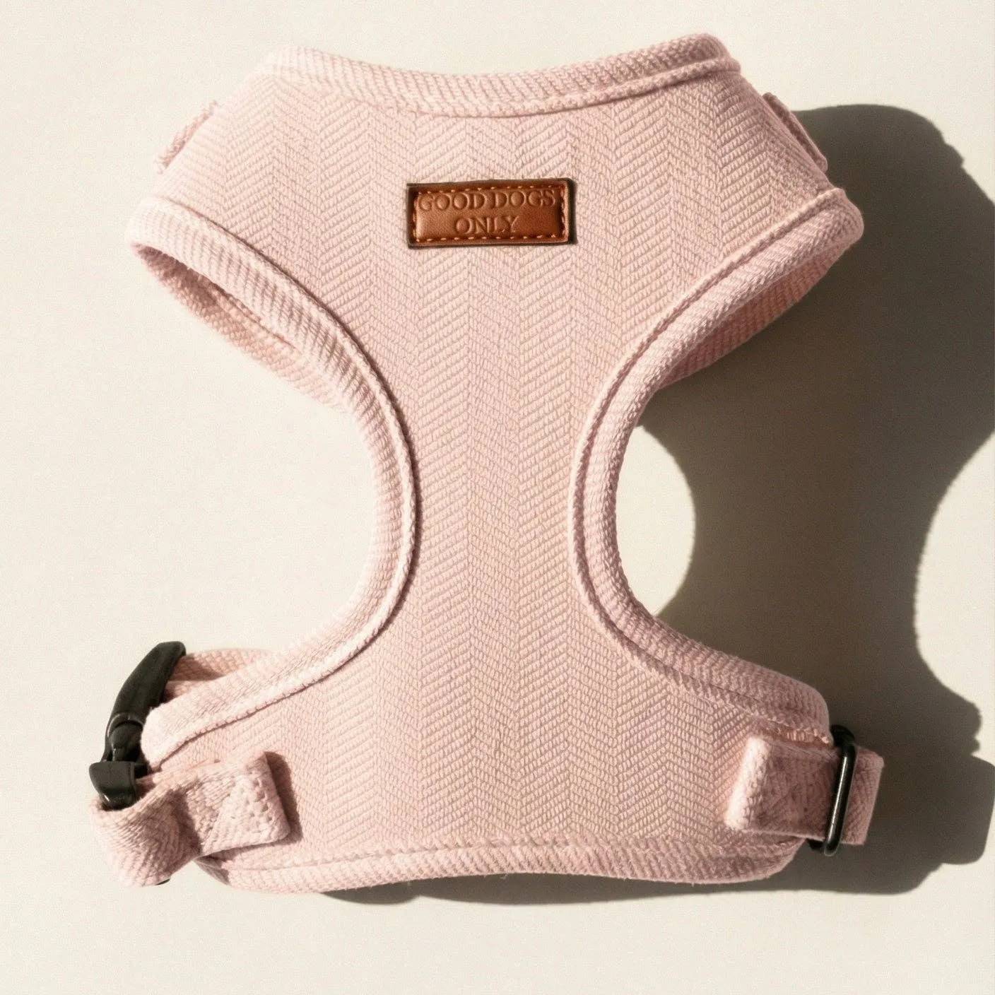 Tweed dog harness in Blush